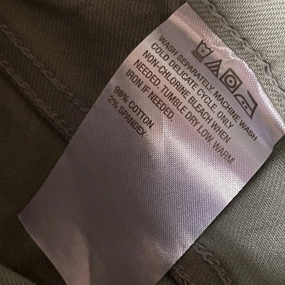 LOGO Straight Leg Pants Women 22W Sage Green Utility Patch Pocket Lori Goldstein